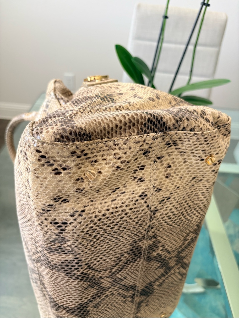 Tory Burch Python Embossed Leather Bag - Picture 7 of 17